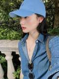 5A Unisex Slim-Fit Classic Button-Down Collar Washed-Denim Shirt 2244