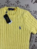 5A Women's Cable-Knit Short-Sleeve Sweater Yellow 2242