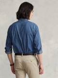 5A Unisex Slim-Fit Classic Button-Down Collar Washed-Denim Shirt 2244