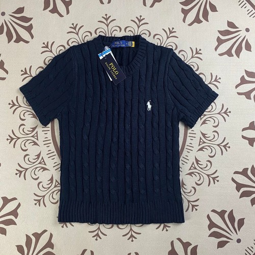 5A Women's Cable-Knit Short-Sleeve Sweater Royal Blue 2242