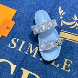 5A Bom Dia Flat Comfort Mule Sandals Blue