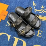 5A Bom Dia Flat Comfort Mule Sandals Black