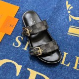 5A Bom Dia Flat Comfort Mule Sandals Black