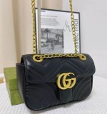 Women's GG Marmont Chain Flap Bag Black