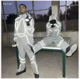 5A NRG Onyx Track Reflective Hooded Windbreaker Jacket Pant Sets
