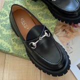 Silver Horsebit Lug Sole Loafer Black Chunky Platform Loafers