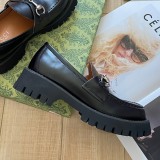 Silver Horsebit Lug Sole Loafer Black Chunky Platform Loafers