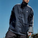 5A New Chinese Style Denim Jacket Washed Unisex Retro Track Jacket