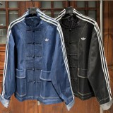 5A New Chinese Style Denim Jacket Washed Unisex Retro Track Jacket