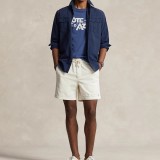 5A Unisex Prepster Corduroy Shorts Classic Polo Pony Logo Embroidered Casual Shorts 2255