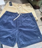 5A Unisex Prepster Corduroy Shorts Classic Polo Pony Logo Embroidered Casual Shorts 2255