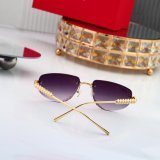 5A Pyramid Stud Rimless Sunglasses Gradient Irregular Cut Lenses 00378