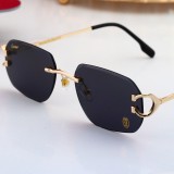 5A Signature C-Decor Rimless Sunglasses Polished Gold Frame 8019