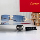 5A Signature C-Decor Rectangular Rimless Sunglasses Gold Frame 8024