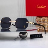 5A Octagonal Rimless Sunglasses Black & Gold Contrast 6579