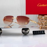5A Pyramid Stud Rimless Sunglasses Gradient Irregular Cut Lenses 00378