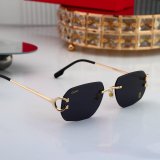 5A Signature C-Decor Rimless Sunglasses Polished Gold Frame 8019