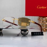 5A Wood Temple Rimless Eyeglasses Silver C-Decor Optical Frame 8027