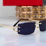 5A Signature C-Decor Rectangular Rimless Sunglasses Gold Frame 8024
