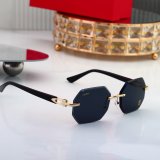 5A Octagonal Rimless Sunglasses Black & Gold Contrast 6579