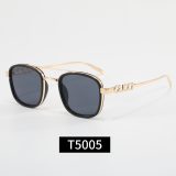 Unisex Retro Square Double Bridge Sunglasses T5005