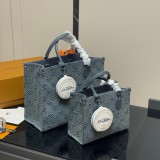 Original Onthego Monogram Denim Tote Bag Grey M46871