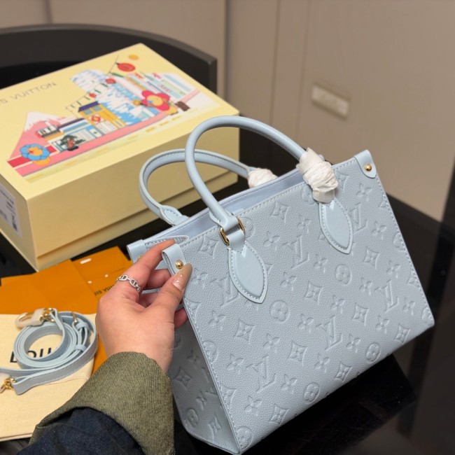 Original Onthego Monogram Empreinte Tote Bag Candy Blue M46840