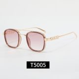Unisex Retro Square Double Bridge Sunglasses T5005