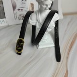 FF O'Lock Slim Leather Belt Black Gold Adjustable