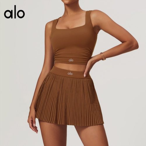5A Set Featuring The Grand Slam Tennis Skirt and Coordinating Square-neck Crop Top
