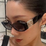 5A Vintage Square Frame Diamond Sunglasses 6614