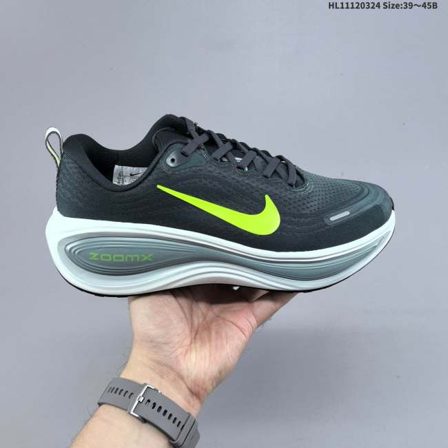 5A ZoomX Vomero Plus Dark Grey Neon Green Running Shoes