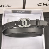 5A Ceinture à boucle CC incrustée de strass / cristaux 23mm