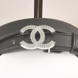 5A Ceinture à boucle CC incrustée de strass / cristaux 23mm