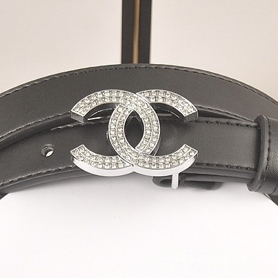 5A Ceinture à boucle CC incrustée de strass / cristaux 23mm