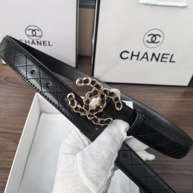 5A Chain CC Quilted Leather Belt 35mm