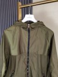 adult autumn women's long hooded windbreaker green