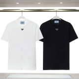 5A Cotton Crew Neck Short Sleeve T-shirt with Signature Triangle Logo 8187