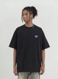 5A Cotton Crew Neck Short Sleeve T-shirt with Blue Neckline Logo  8308