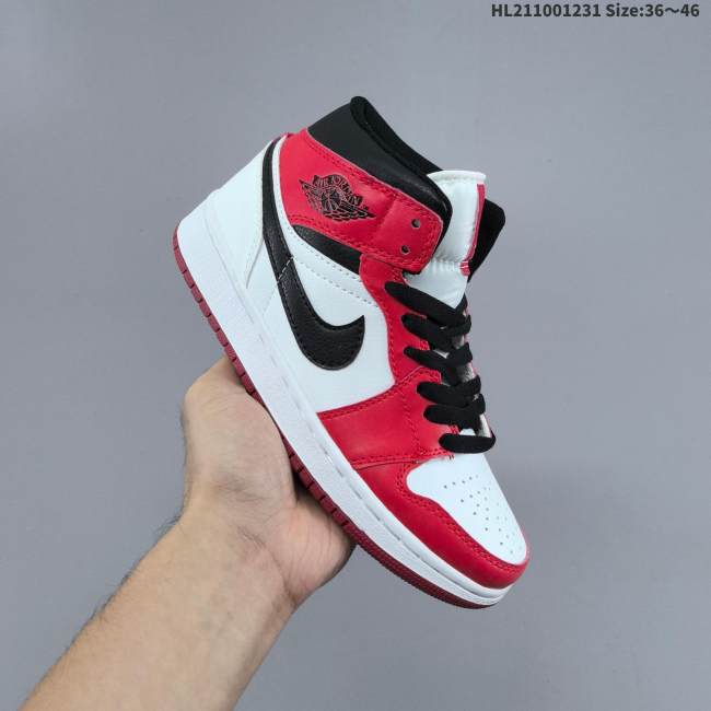 5A Air Jordan 1 Mid Chicago Sneakers Basketball Shoes 554724-173