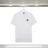 5A Cotton Crew Neck Short Sleeve T-shirt with Signature Triangle Logo 850