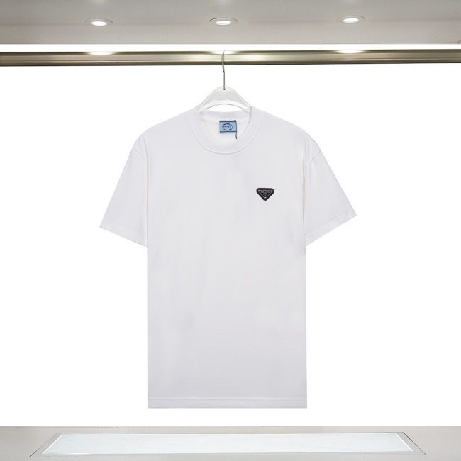 5A Cotton Crew Neck Short Sleeve T-shirt with Signature Triangle Logo 850