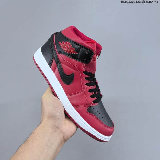 5A Air Jordan 1 Mid Reverse Bred Sneakers Basketball Shoes 554724-056
