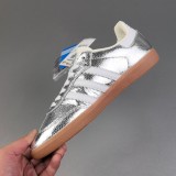 5A Originals Samba OG Silver Metallic Cracked Leather Shoes JR0035