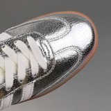 5A Originals Samba OG Silver Metallic Cracked Leather Shoes JR0035