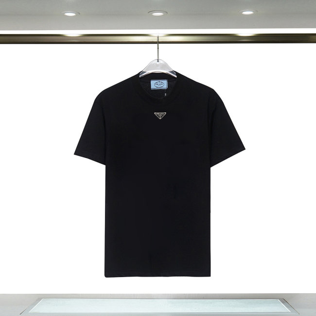5A Cotton Crew Neck Short Sleeve T-shirt with Signature Triangle Logo 8187