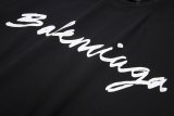 Original Handwritten Logo Oversized T-Shirt Black Cotton Tee with White Script Print