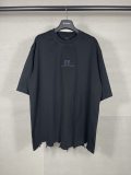Original Unisex Black Embroidered Logo Distressed Hem T-Shirt