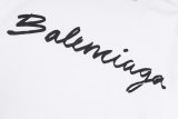 Original Handwritten Logo Oversized T-Shirt White Cotton Tee with Black Script Print