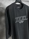 Original XXXL Logo Embroidered T-Shirt Distressed Black Washed Cotton Tee